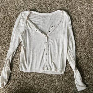American Eagle ribbed soft white long sleeve